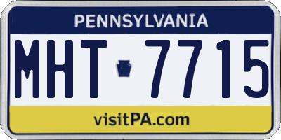 PA license plate MHT7715