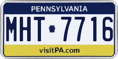 PA license plate MHT7716