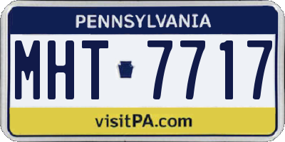 PA license plate MHT7717