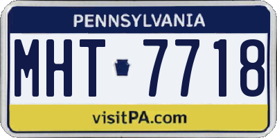 PA license plate MHT7718