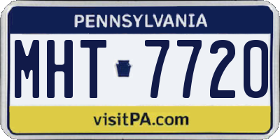 PA license plate MHT7720