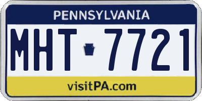PA license plate MHT7721