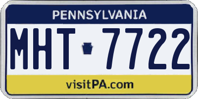 PA license plate MHT7722