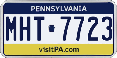 PA license plate MHT7723
