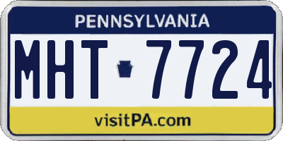 PA license plate MHT7724