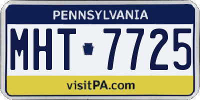 PA license plate MHT7725