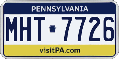 PA license plate MHT7726