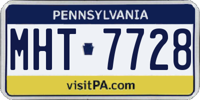 PA license plate MHT7728