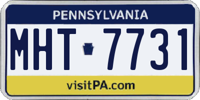 PA license plate MHT7731
