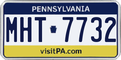PA license plate MHT7732