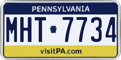 PA license plate MHT7734
