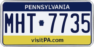 PA license plate MHT7735