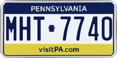PA license plate MHT7740