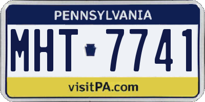 PA license plate MHT7741