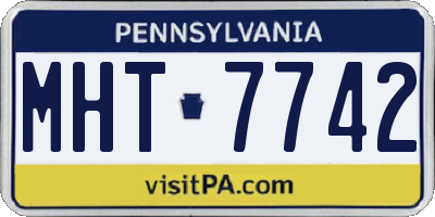 PA license plate MHT7742