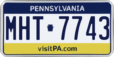 PA license plate MHT7743