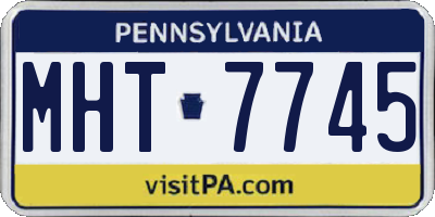 PA license plate MHT7745