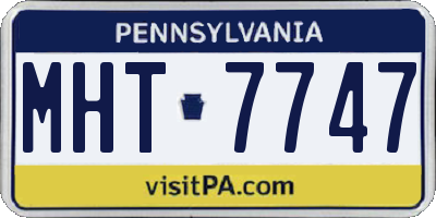 PA license plate MHT7747