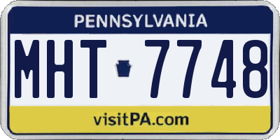 PA license plate MHT7748