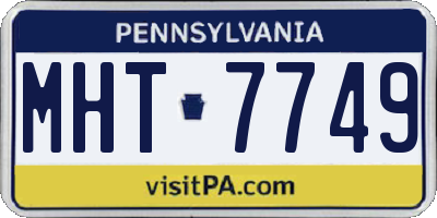 PA license plate MHT7749