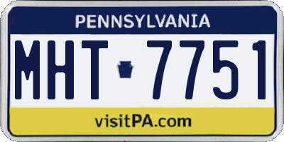 PA license plate MHT7751