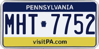 PA license plate MHT7752