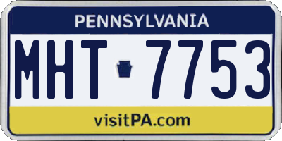 PA license plate MHT7753