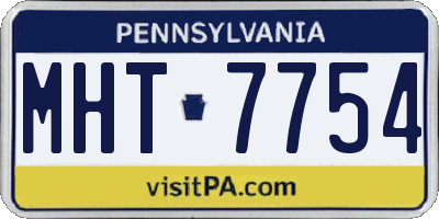 PA license plate MHT7754