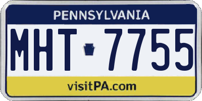 PA license plate MHT7755