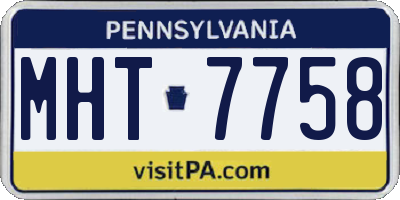PA license plate MHT7758