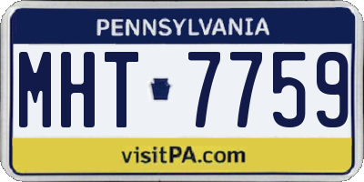 PA license plate MHT7759