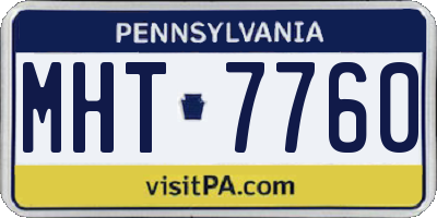 PA license plate MHT7760