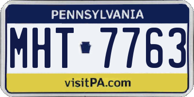 PA license plate MHT7763