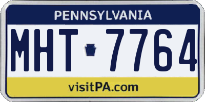 PA license plate MHT7764