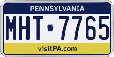 PA license plate MHT7765