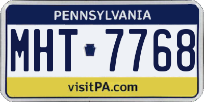 PA license plate MHT7768