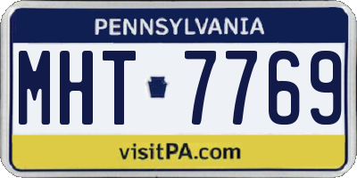 PA license plate MHT7769