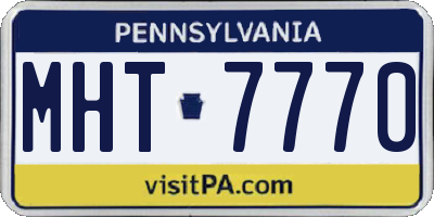 PA license plate MHT7770