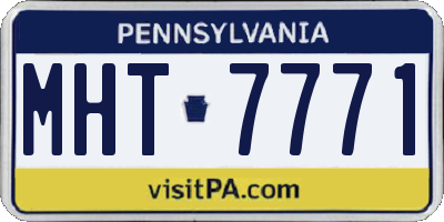 PA license plate MHT7771