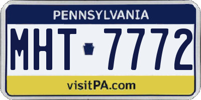 PA license plate MHT7772