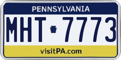 PA license plate MHT7773