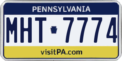 PA license plate MHT7774