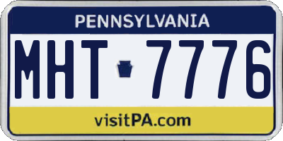 PA license plate MHT7776