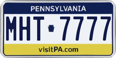 PA license plate MHT7777