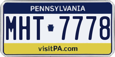 PA license plate MHT7778
