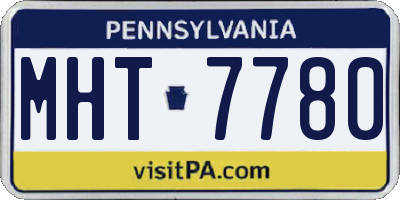 PA license plate MHT7780