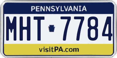PA license plate MHT7784