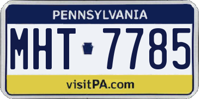 PA license plate MHT7785