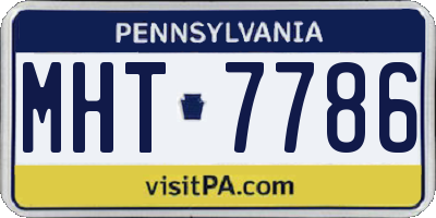 PA license plate MHT7786