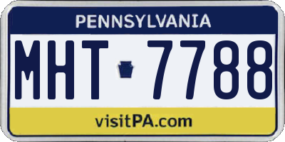 PA license plate MHT7788